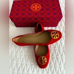 Tory Burch - Chelsea Ballet Flat - Red Suede 6.5